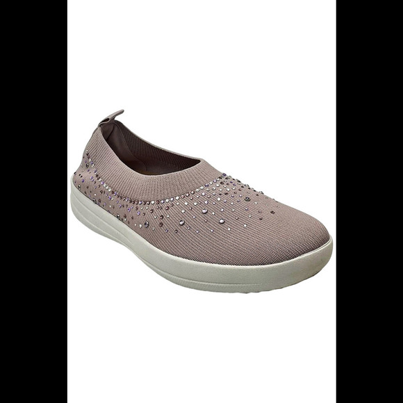 FitFlop Womens Uberknit Ombre Crystal Slip-On Ballet Flat Lilac - Medium - Picture 1 of 3